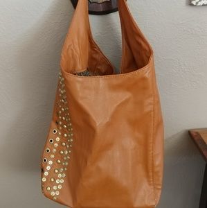 Tan Faux Leather Hobo